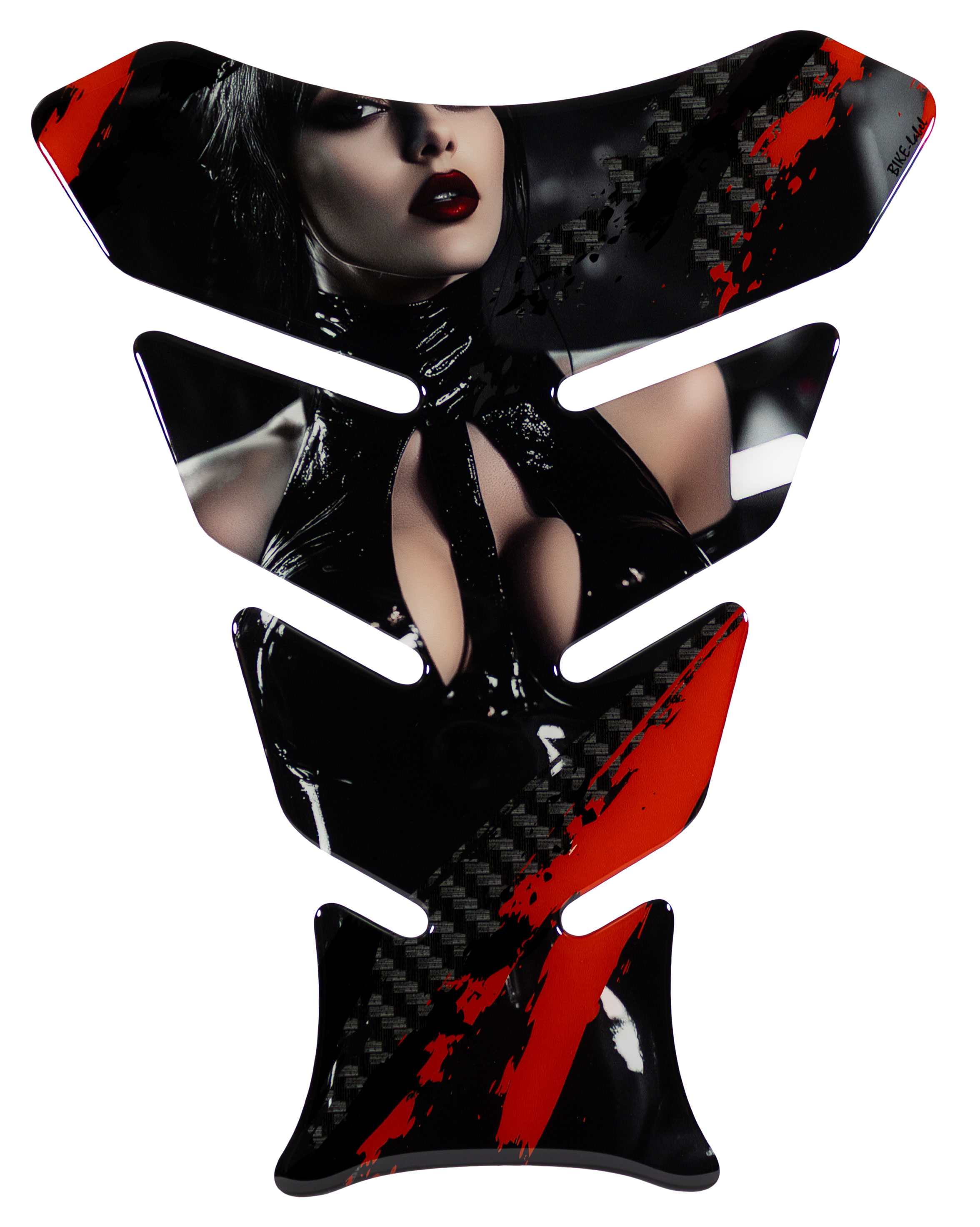 Tankpad Motorrad Femme Fatale Latex Comic Crime sexy hot woman Art Gelaufkleber 