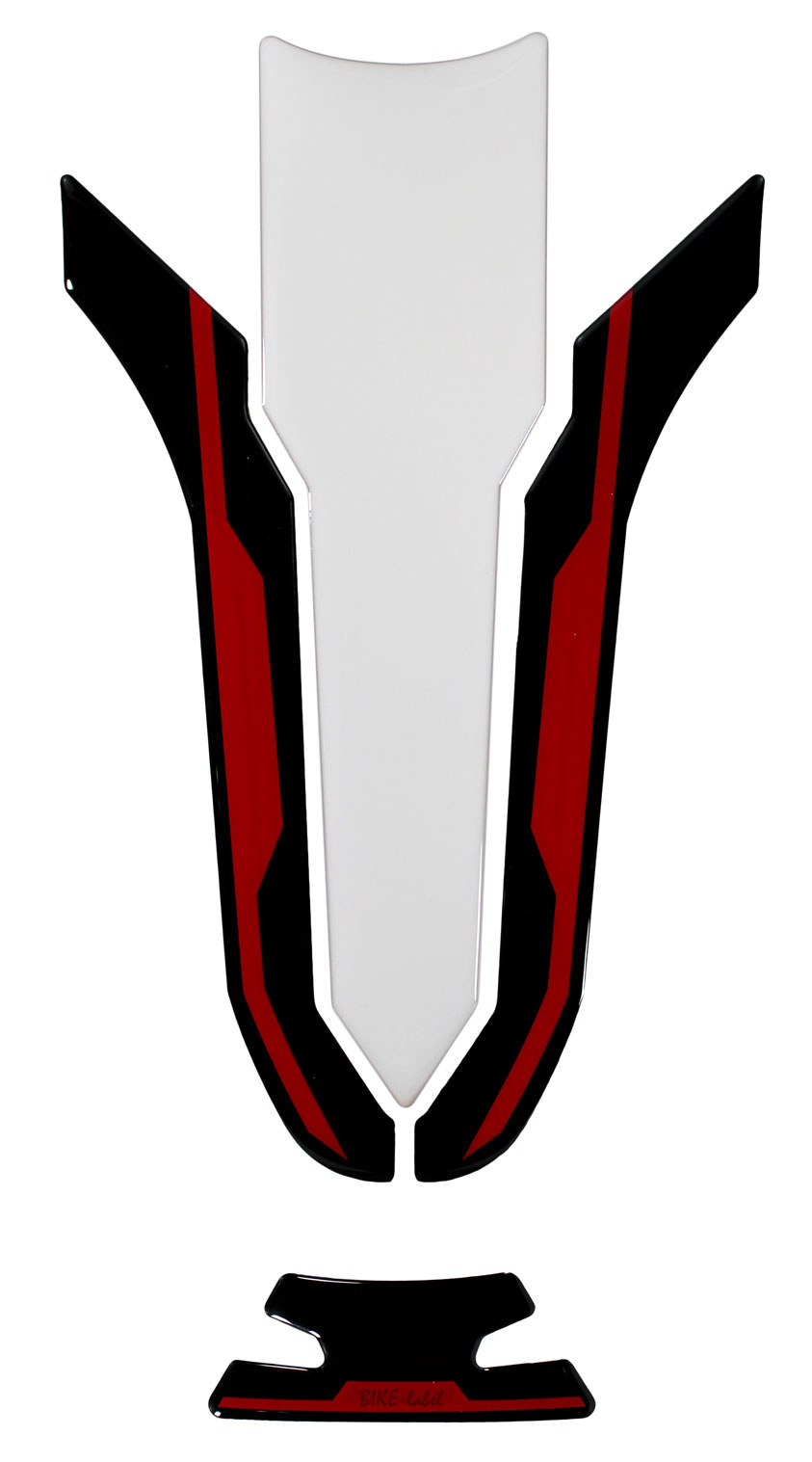 Tankpad 3D Motorradaufkleber kompatibel für Kawasaki Z900 rot silber transparent Tankpad 3D Motorradaufkleber kompatibel für Kawasaki Z900 rot silber transparent