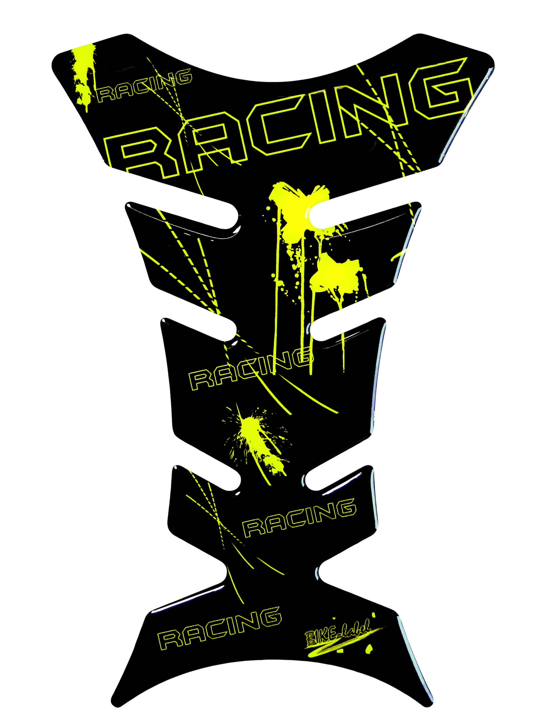 B-Ware Motorrad Tankpad 3D Aufkleber - Neon gelb  Racing Lackschutzfolie Tankschutz
